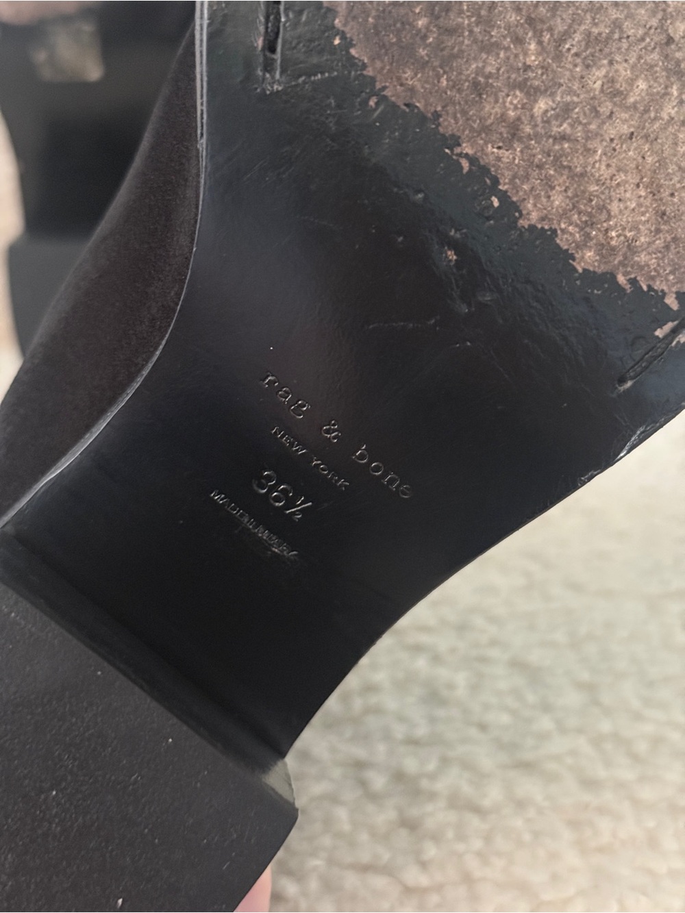 Rag & Bone Black Suede Leather Ankle Booties - Picture 10 of 10